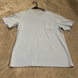 Vineyard Vines Shirt Mens XS Blue I Love Mystic Whale Graphic Pocket Tee Cotton